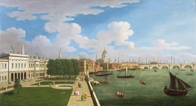 Een Panoramisch Uitzicht op de Theems met St. Paul